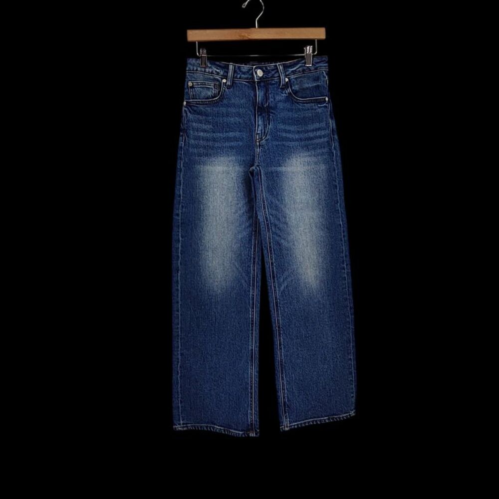 Quince Women Bella Stretch Relaxed Straight Jeans Atlantic Blue 27